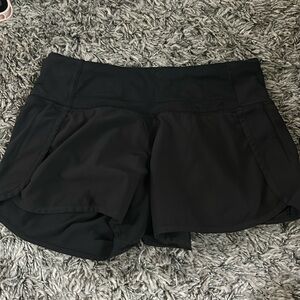 black lululemon speed up shorts
